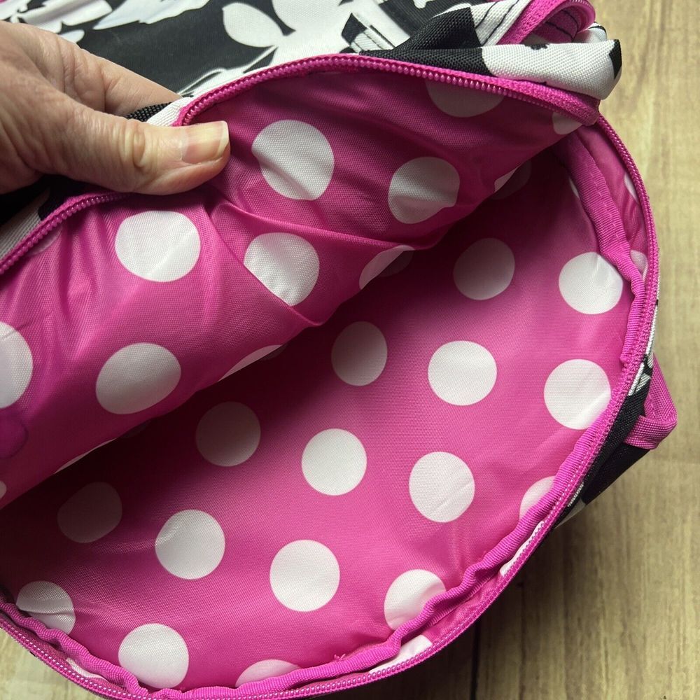 Studio C Backpack Laptop Tablet Holds Most 15" Laptops Black Pink Floral NEW - Picture 4 of 6